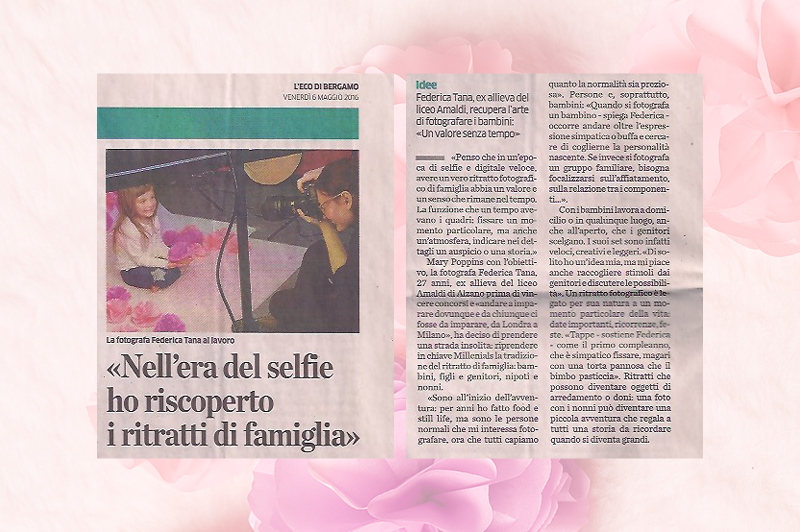Articolo Eco di Bergamo Federica Tana Photographer